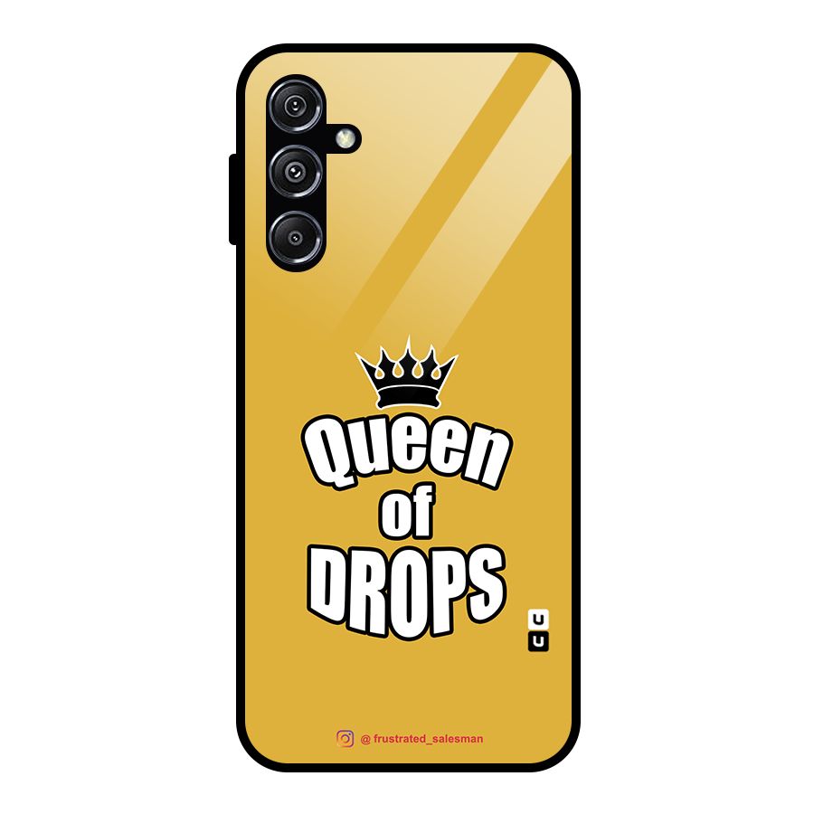 Queen of Drops Mustard Yellow Glass Back Case for Galaxy M34 5G