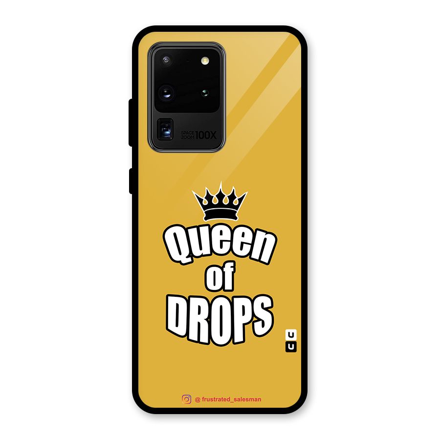 Queen of Drops Mustard Yellow Glass Back Case for Galaxy S20 Ultra