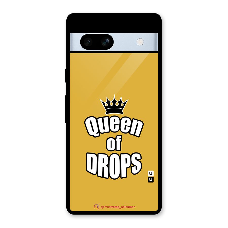 Queen of Drops Mustard Yellow Glass Back Case for Google Pixel 7a