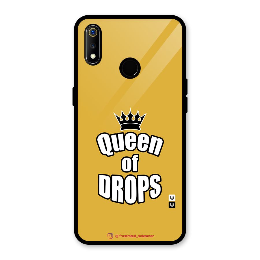 Queen of Drops Mustard Yellow Glass Back Case for Realme 3i