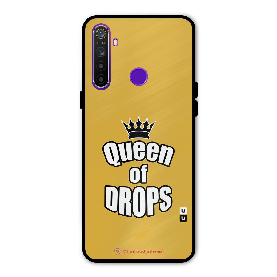 Queen of Drops Mustard Yellow Glass Back Case for Realme 5s