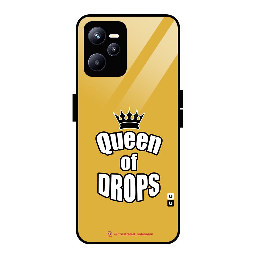 Queen of Drops Mustard Yellow Glass Back Case for Realme C35