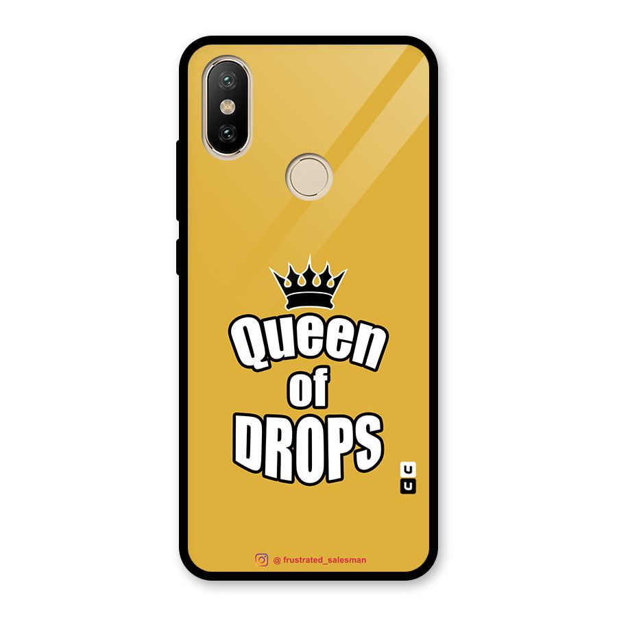 Queen of Drops Mustard Yellow Glass Back Case for Redmi A2