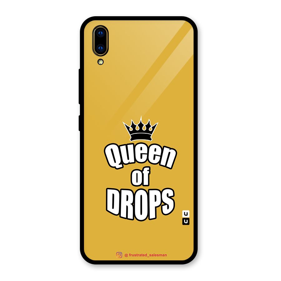 Queen of Drops Mustard Yellow Glass Back Case for Vivo V11 Pro