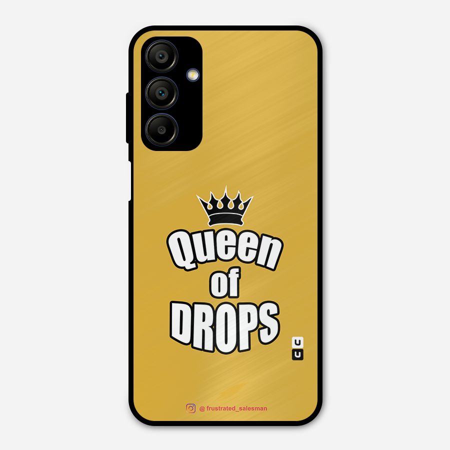 Queen of Drops Mustard Yellow Metal Back Case for Galaxy A15 5G