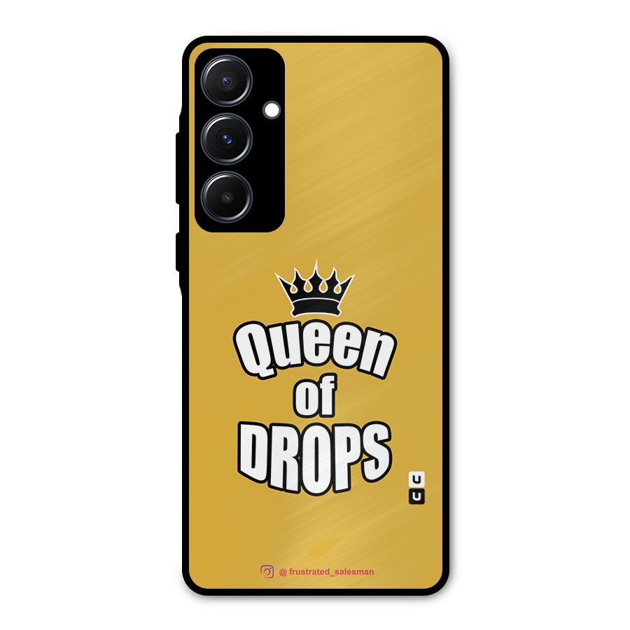 Queen of Drops Mustard Yellow Metal Back Case for Galaxy A55