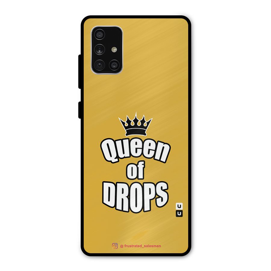 Queen of Drops Mustard Yellow Metal Back Case for Galaxy A71