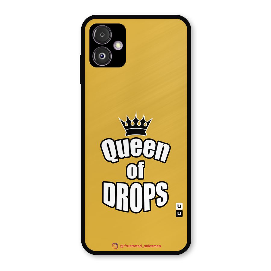 Queen of Drops Mustard Yellow Metal Back Case for Galaxy F14