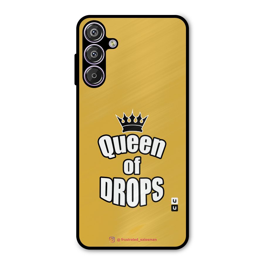 Queen of Drops Mustard Yellow Metal Back Case for Galaxy F15