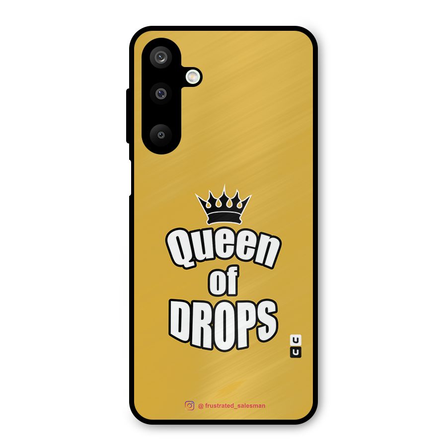 Queen of Drops Mustard Yellow Metal Back Case for Galaxy M16
