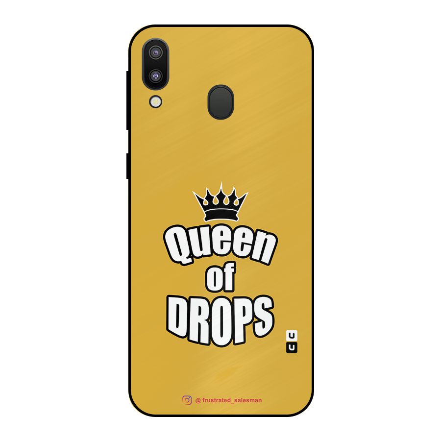 Queen of Drops Mustard Yellow Metal Back Case for Galaxy M20