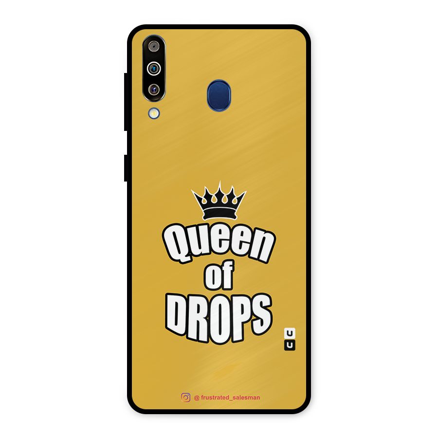 Queen of Drops Mustard Yellow Metal Back Case for Galaxy M30