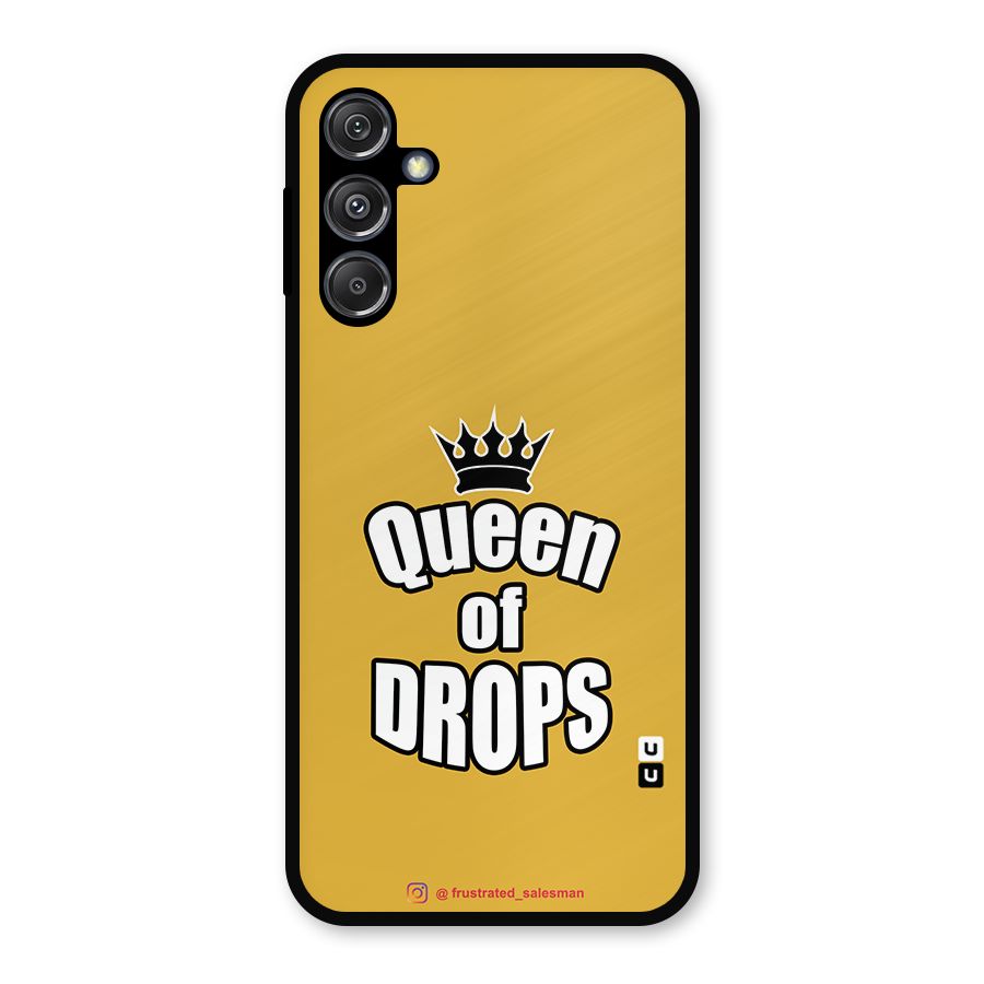 Queen of Drops Mustard Yellow Metal Back Case for Galaxy M34 5G