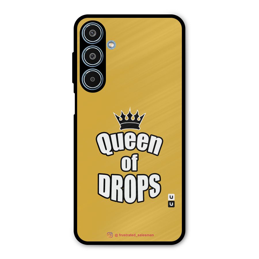Queen of Drops Mustard Yellow Metal Back Case for Galaxy M35
