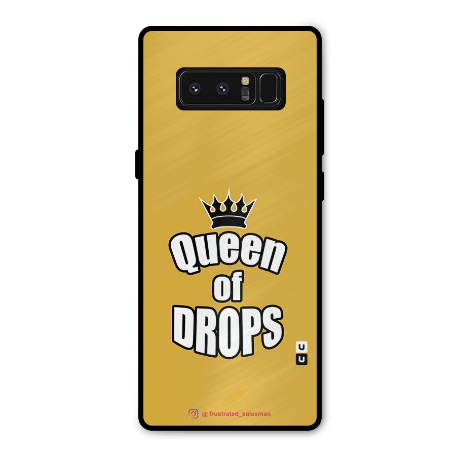 Queen of Drops Mustard Yellow Metal Back Case for Galaxy Note 8