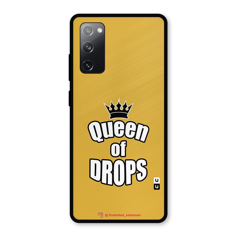 Queen of Drops Mustard Yellow Metal Back Case for Galaxy S20 FE 5G