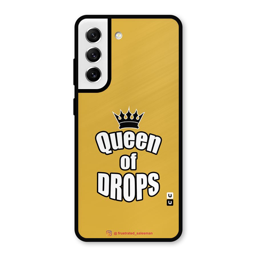 Queen of Drops Mustard Yellow Metal Back Case for Galaxy S21 FE 5G