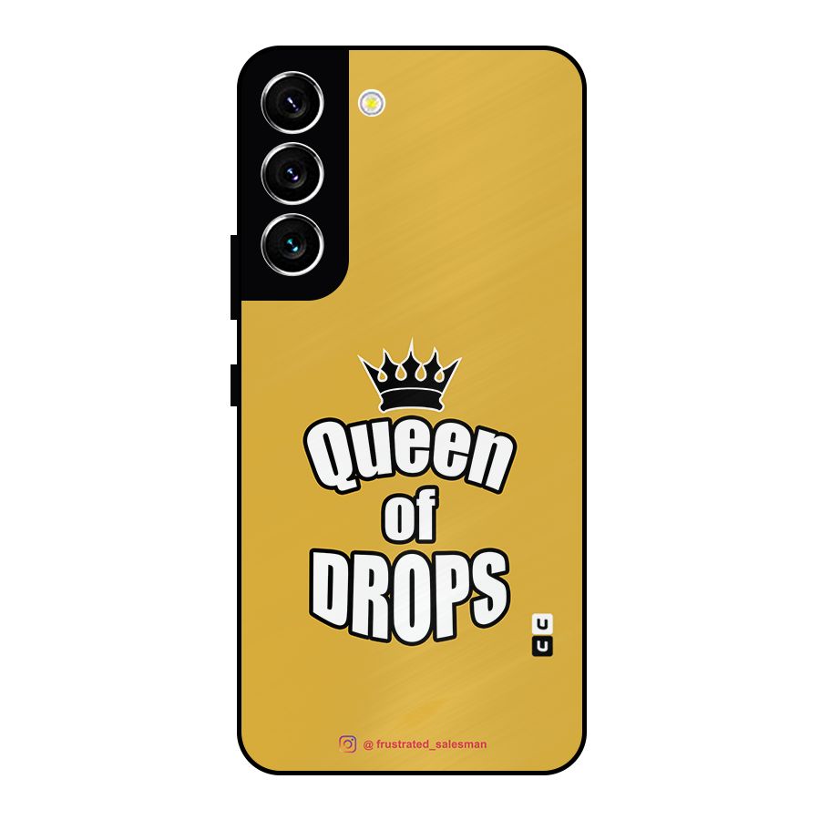 Queen of Drops Mustard Yellow Metal Back Case for Galaxy S22 5G