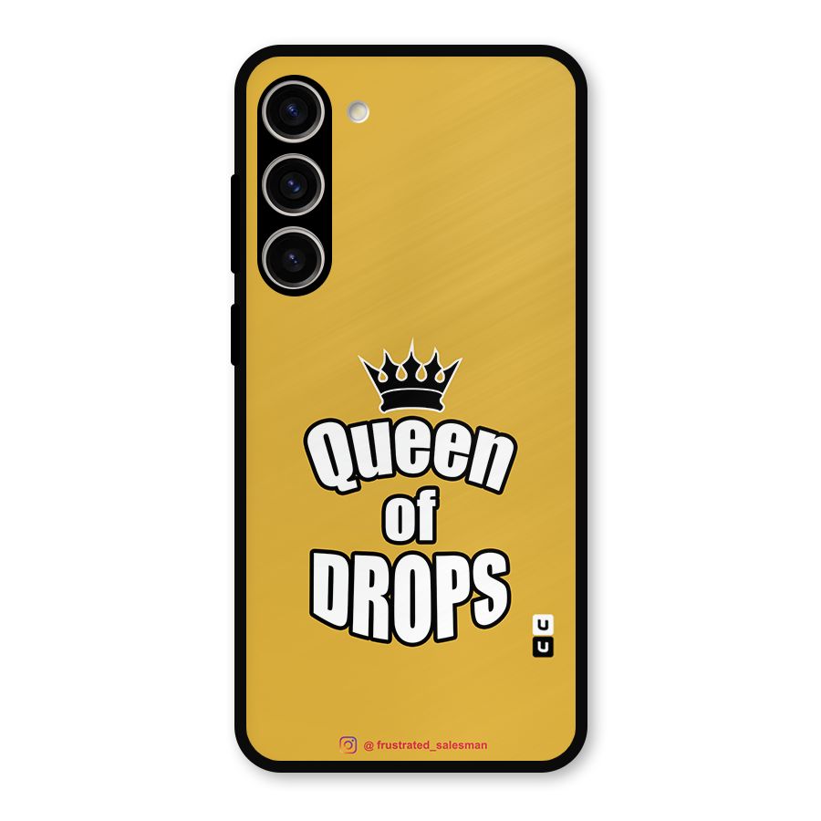 Queen of Drops Mustard Yellow Metal Back Case for Galaxy S23 Plus