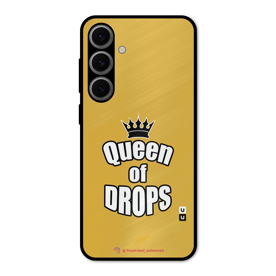 Queen of Drops Mustard Yellow Metal Back Case for Galaxy S24 FE