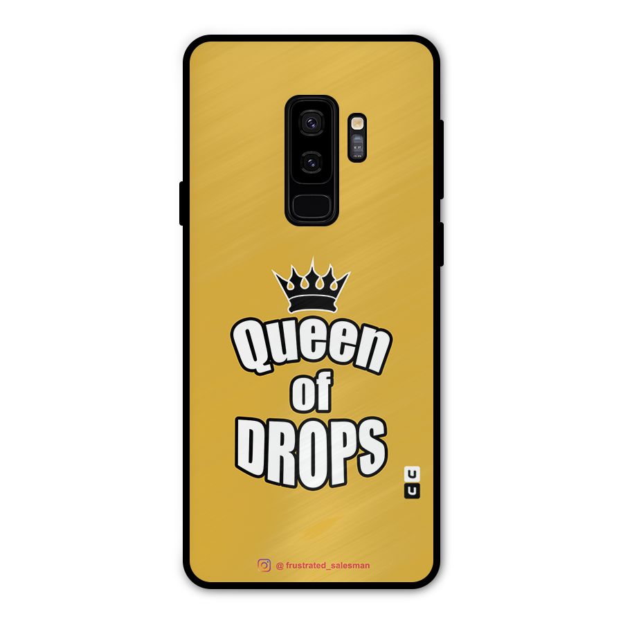 Queen of Drops Mustard Yellow Metal Back Case for Galaxy S9 Plus