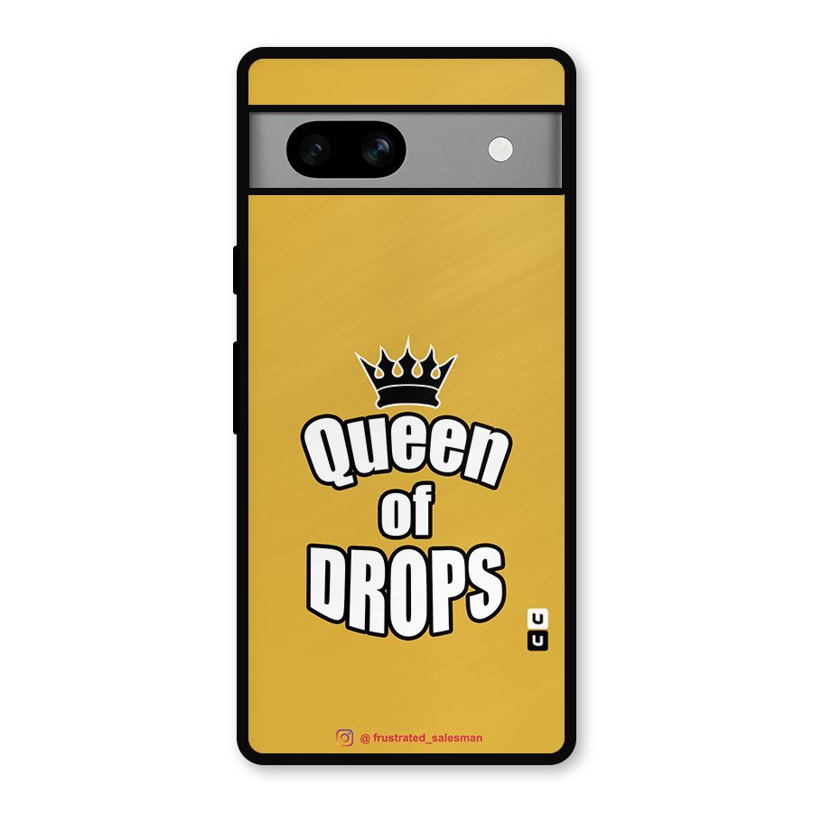 Queen of Drops Mustard Yellow Metal Back Case for Google Pixel 7a