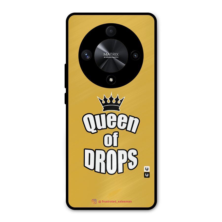 Queen of Drops Mustard Yellow Metal Back Case for Honor X9b