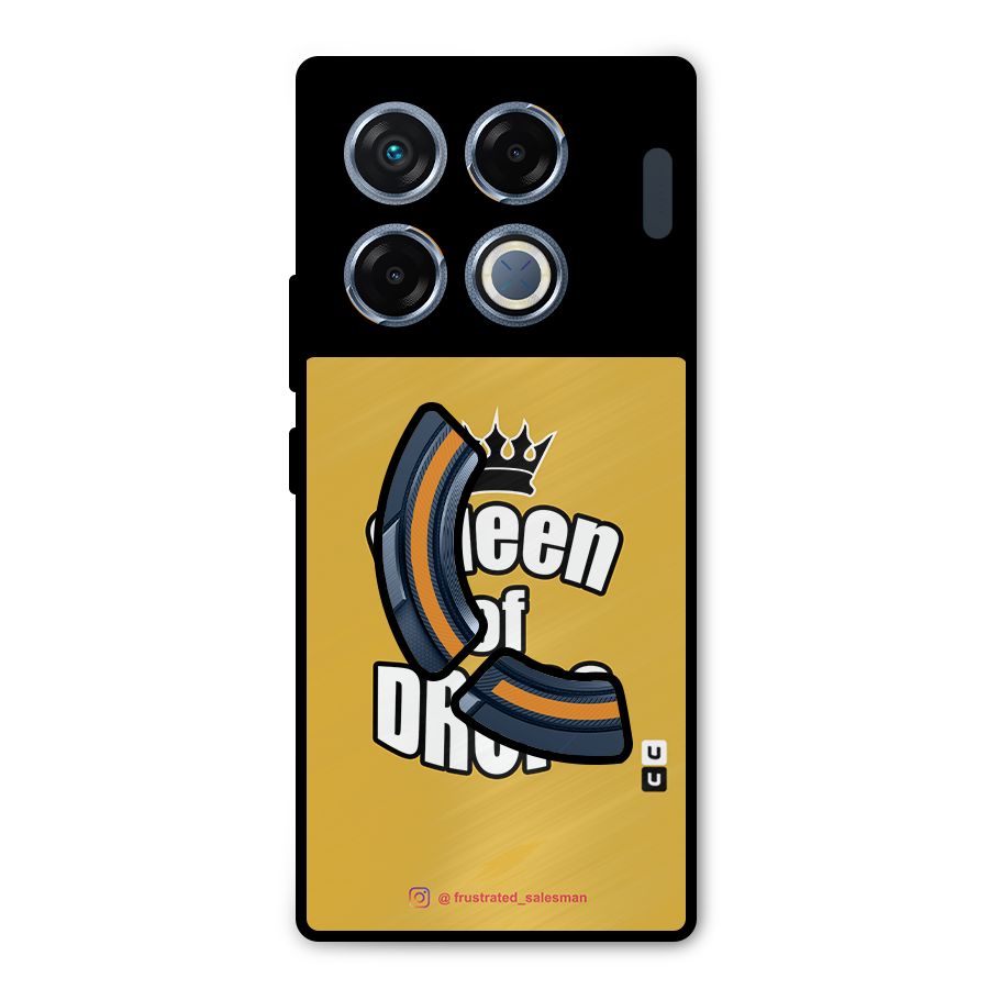 Queen of Drops Mustard Yellow Metal Back Case for Infinix GT 20 Pro