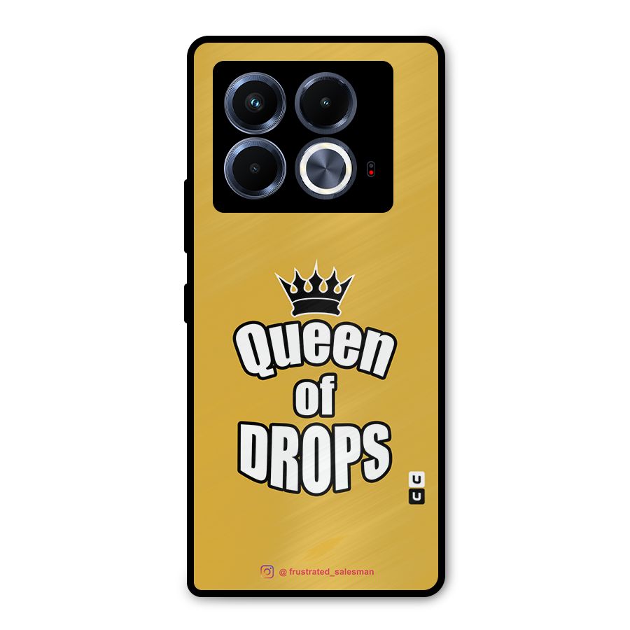 Queen of Drops Mustard Yellow Metal Back Case for Infinix Note 40 5G