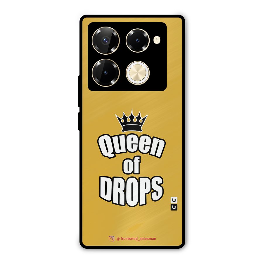 Queen of Drops Mustard Yellow Metal Back Case for Infinix Note 40 Pro Plus