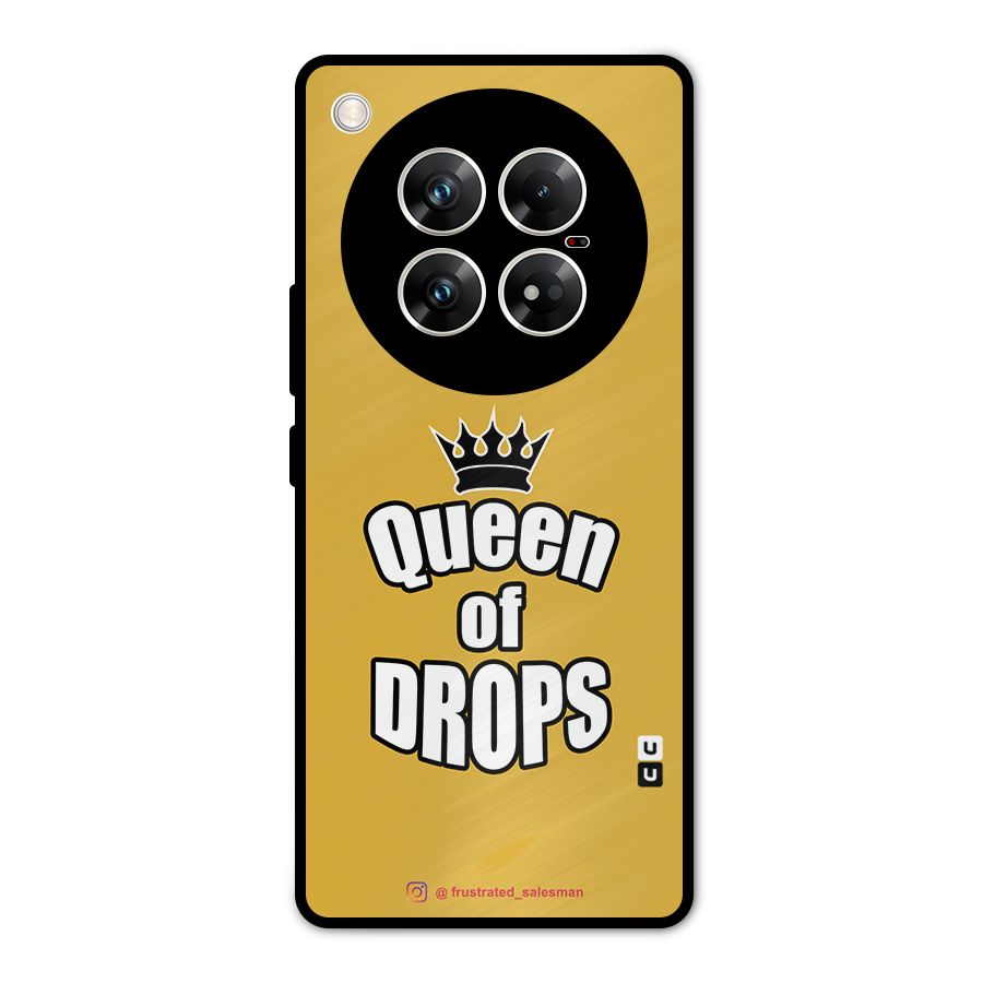 Queen of Drops Mustard Yellow Metal Back Case for Infinix Zero 40 5G
