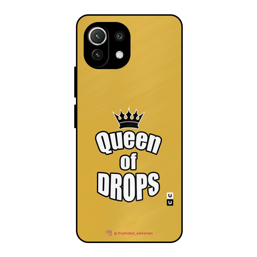 Queen of Drops Mustard Yellow Metal Back Case for Mi 11 Lite NE 5G