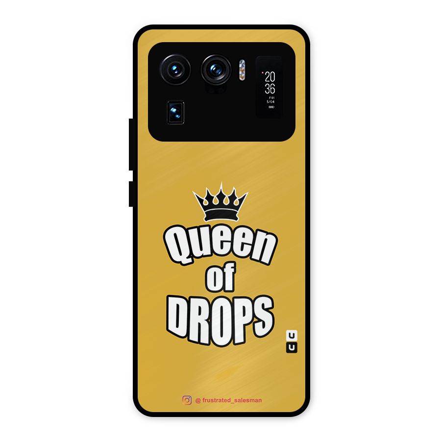 Queen of Drops Mustard Yellow Metal Back Case for Mi 11 Ultra