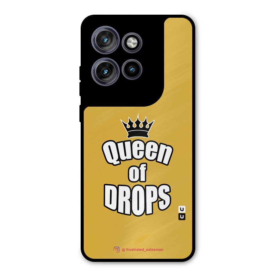 Queen of Drops Mustard Yellow Metal Back Case for Motorola Edge 50 Neo