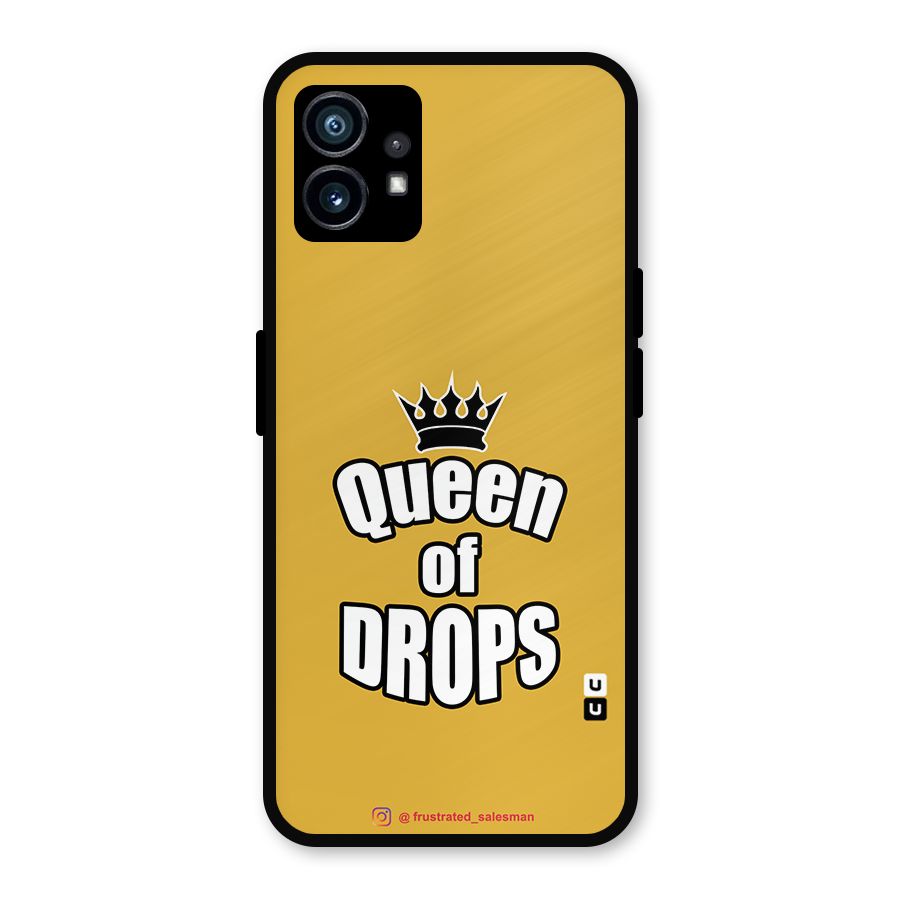 Queen of Drops Mustard Yellow Metal Back Case for Nothing Phone 1