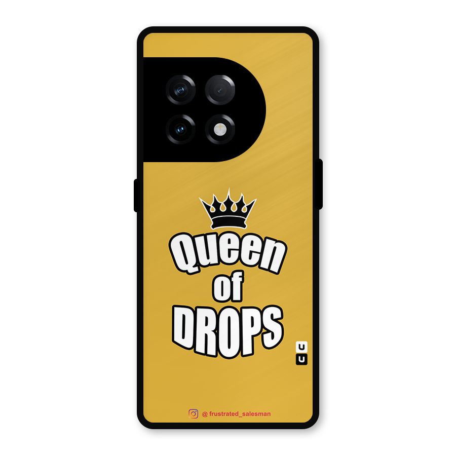 Queen of Drops Mustard Yellow Metal Back Case for OnePlus 11R