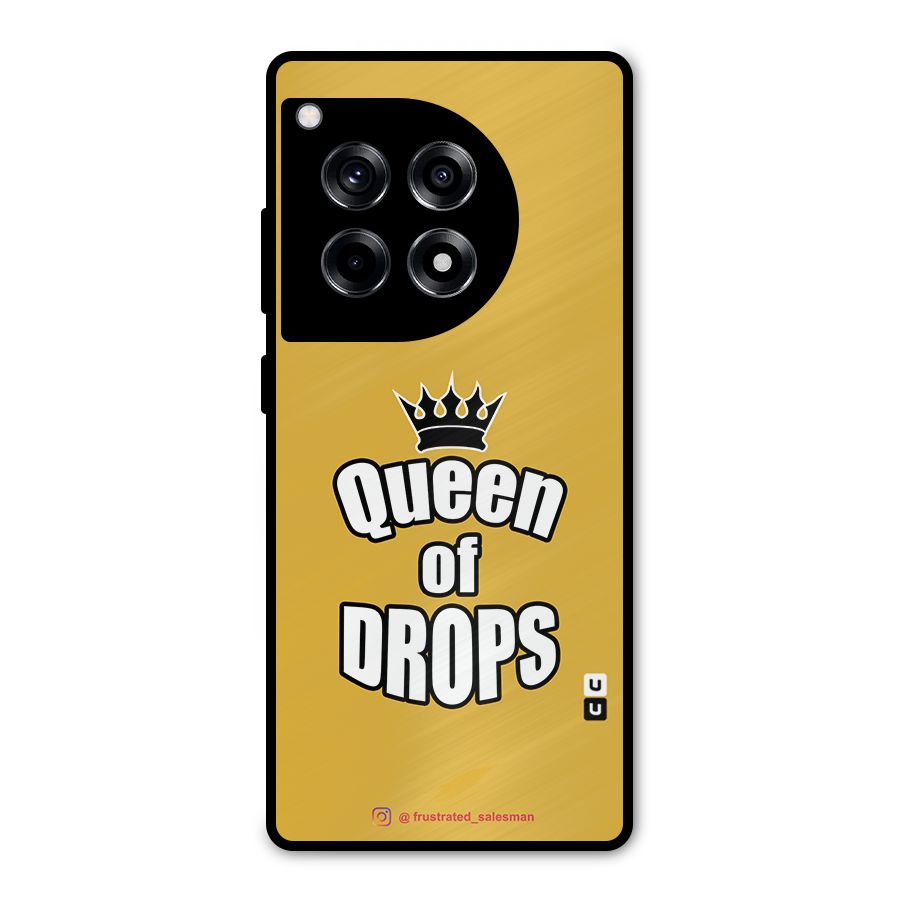 Queen of Drops Mustard Yellow Metal Back Case for OnePlus 12R