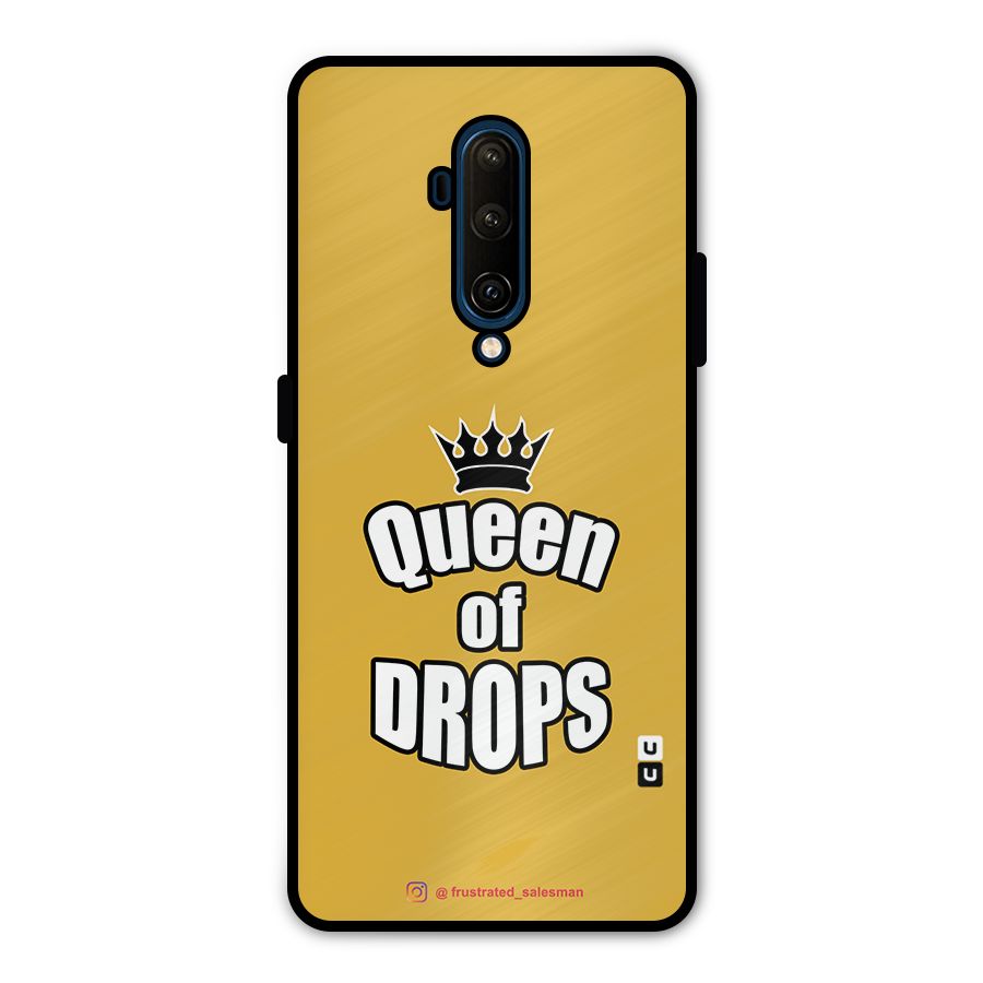 Queen of Drops Mustard Yellow Metal Back Case for OnePlus 7T Pro