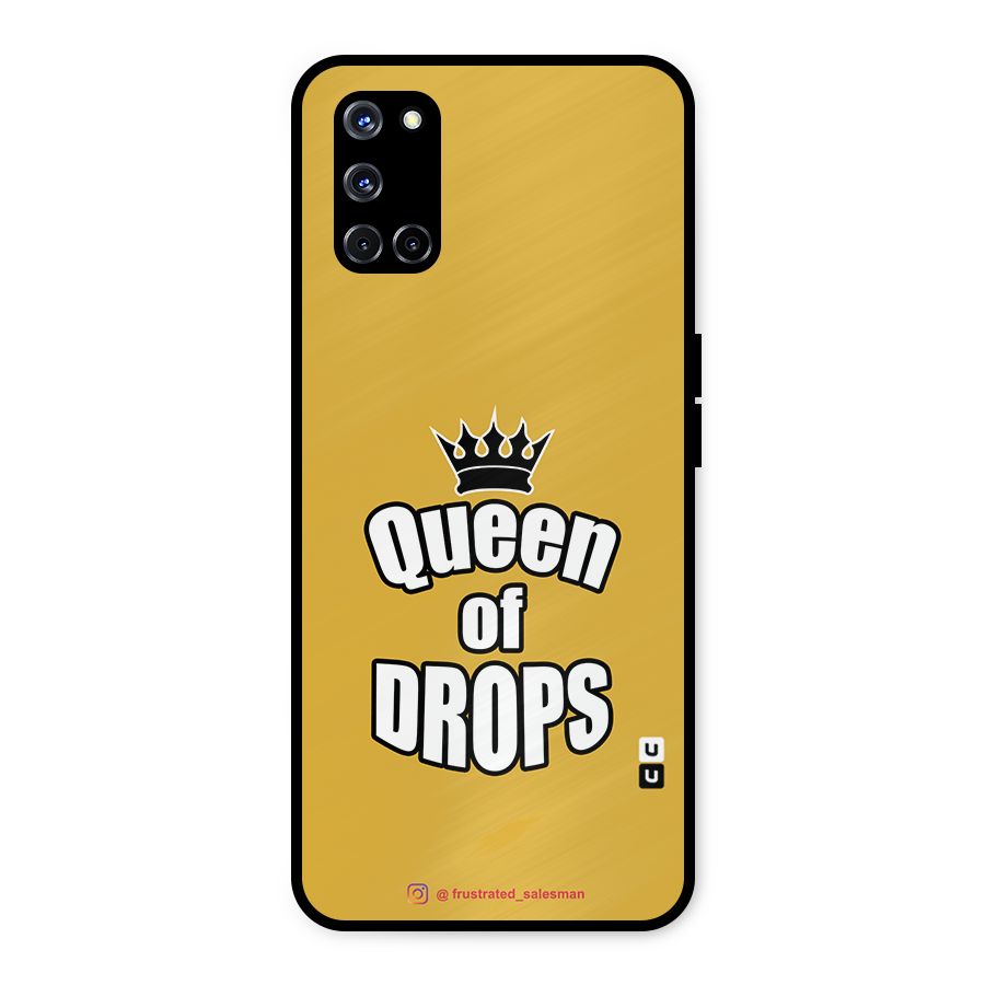 Queen of Drops Mustard Yellow Metal Back Case for Oppo A52