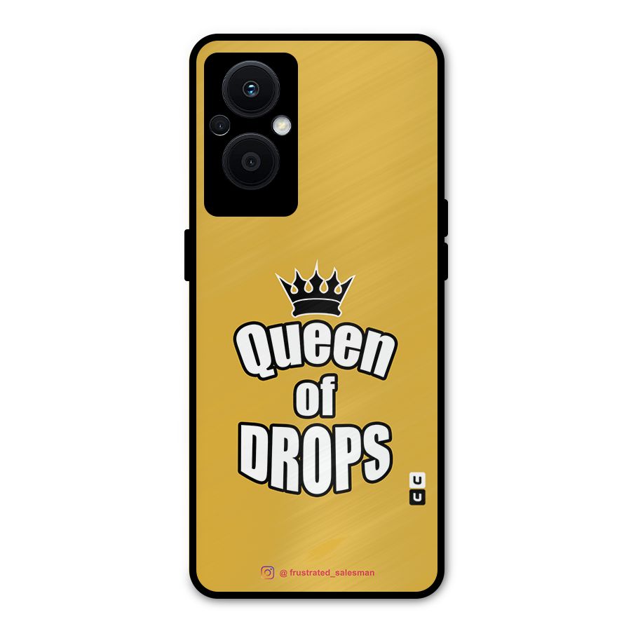 Queen of Drops Mustard Yellow Metal Back Case for Oppo F21s Pro 5G