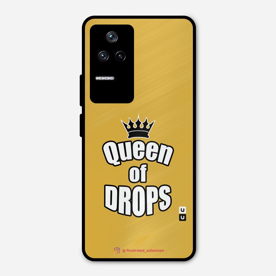 Queen of Drops Mustard Yellow Metal Back Case for Poco F4 5G