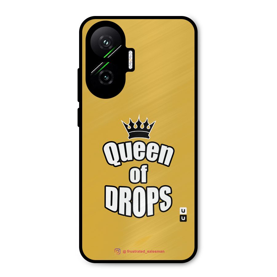 Queen of Drops Mustard Yellow Metal Back Case for Poco F7