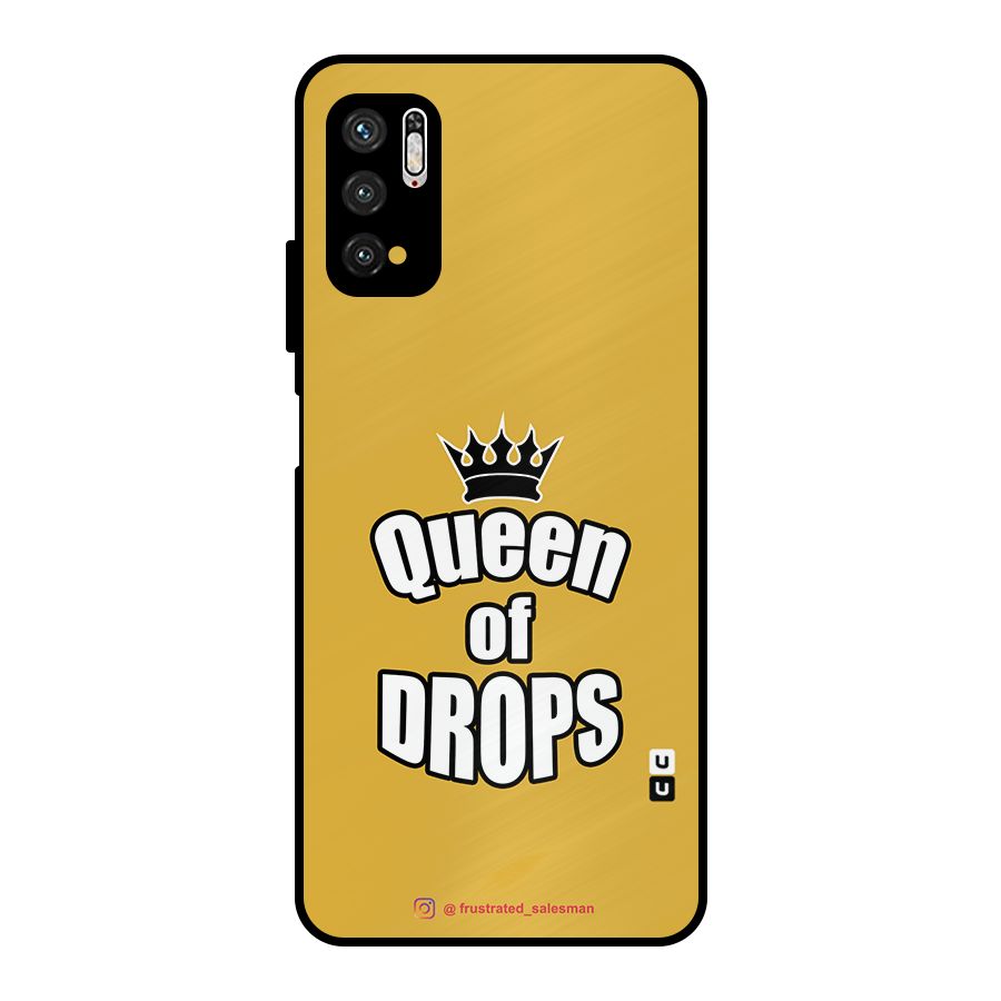 Queen of Drops Mustard Yellow Metal Back Case for Poco M3 Pro 5G