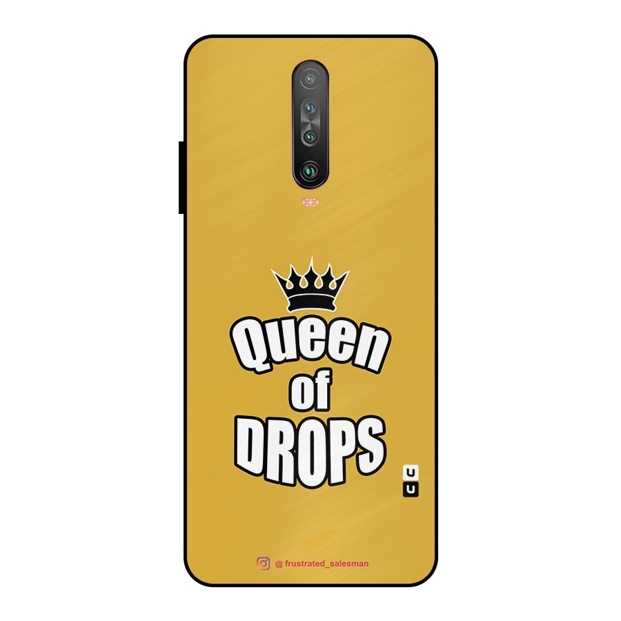 Queen of Drops Mustard Yellow Metal Back Case for Poco X2