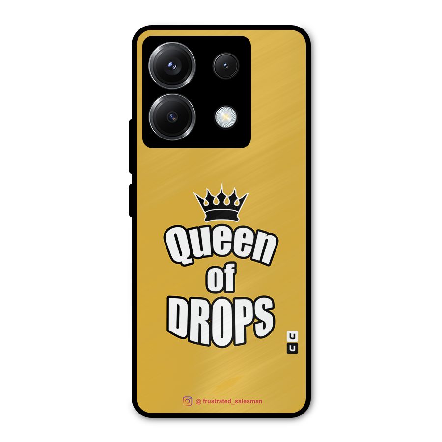 Queen of Drops Mustard Yellow Metal Back Case for Poco X6