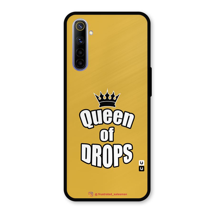 Queen of Drops Mustard Yellow Metal Back Case for Realme 6