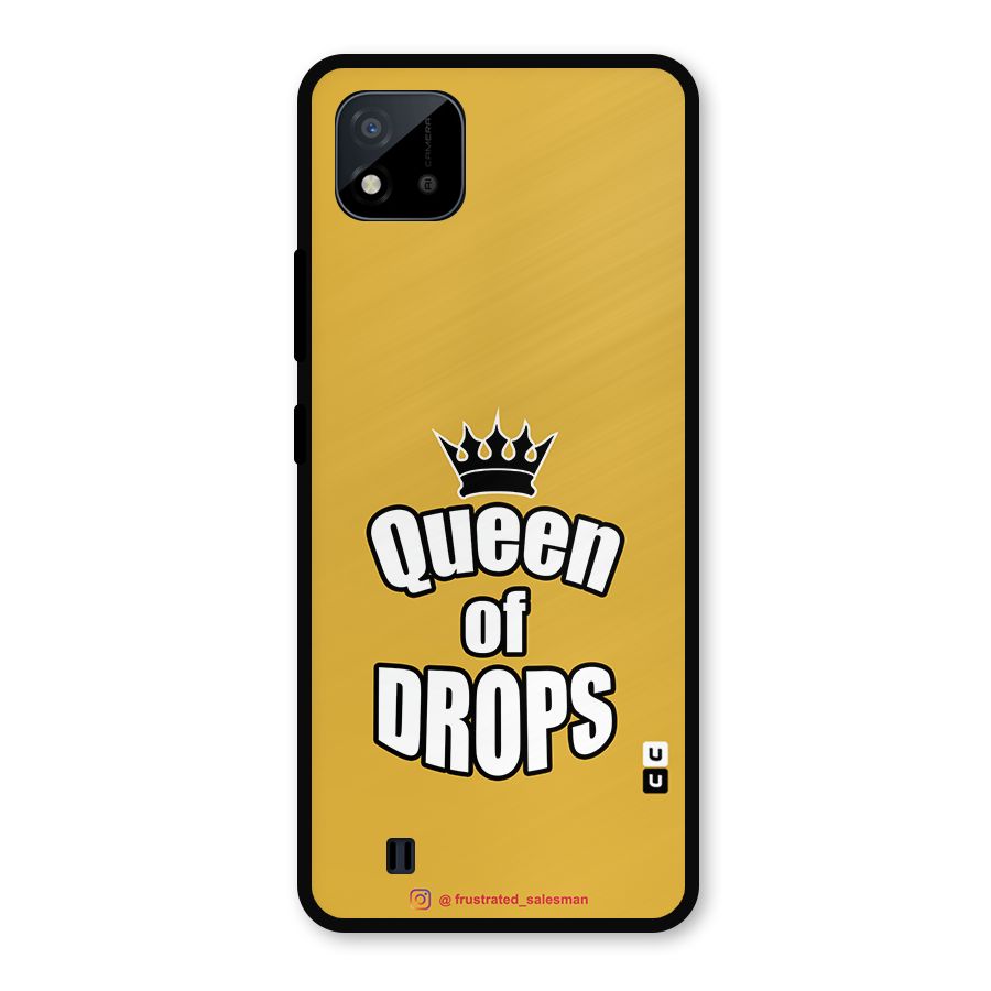 Queen of Drops Mustard Yellow Metal Back Case for Realme C11 2021