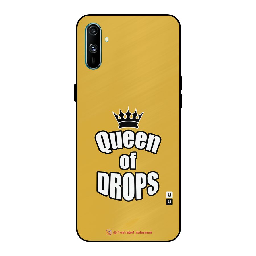 Queen of Drops Mustard Yellow Metal Back Case for Realme C3