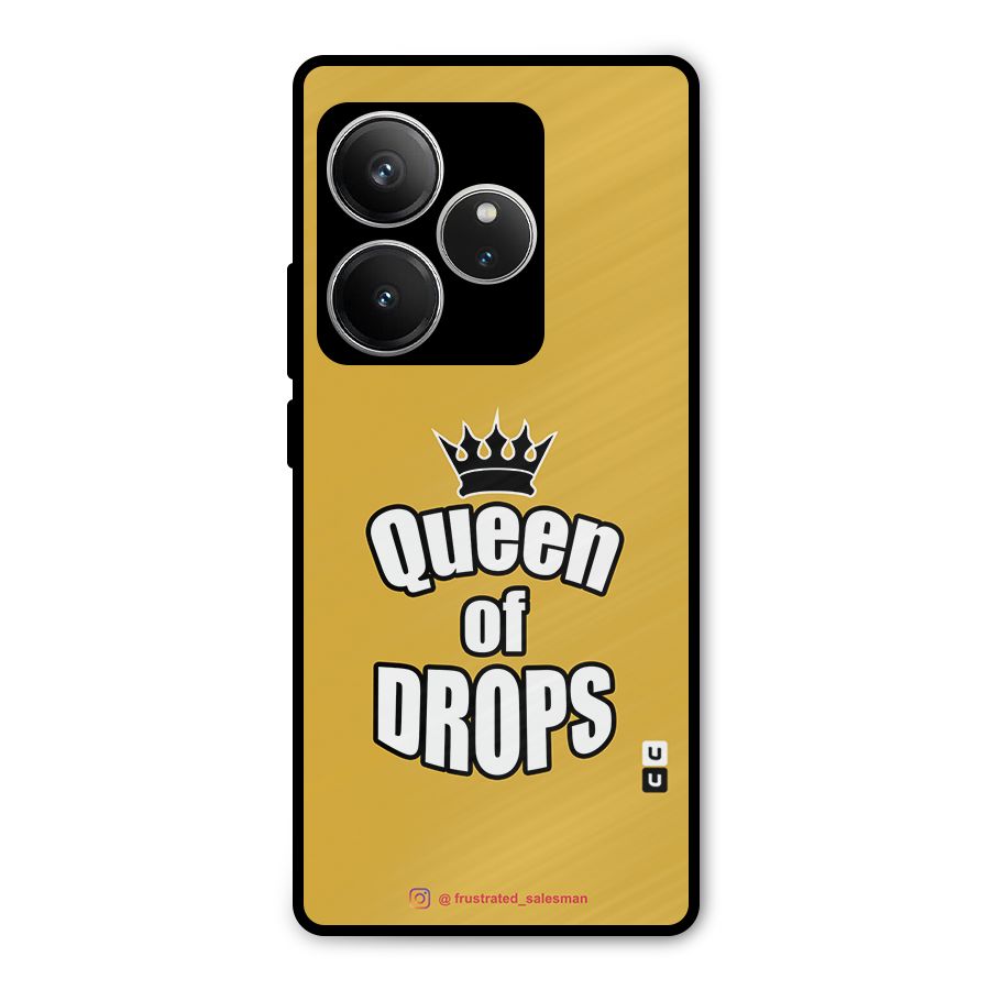 Queen of Drops Mustard Yellow Metal Back Case for Realme GT 6