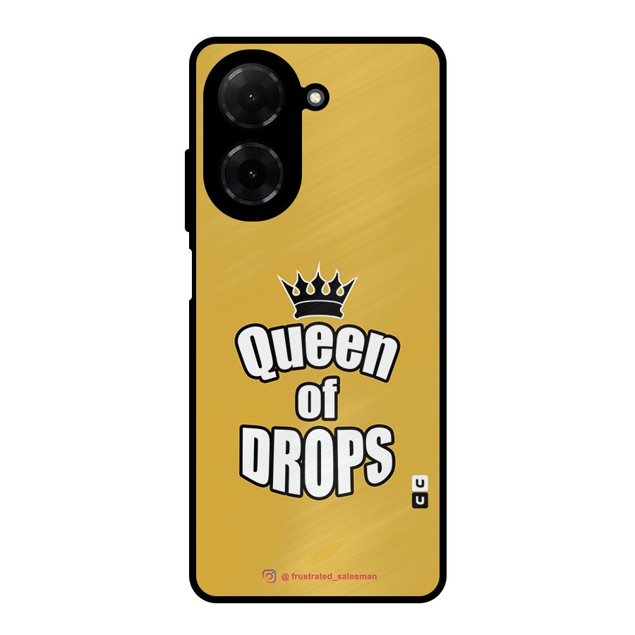 Queen of Drops Mustard Yellow Metal Back Case for Redmi A5 4G